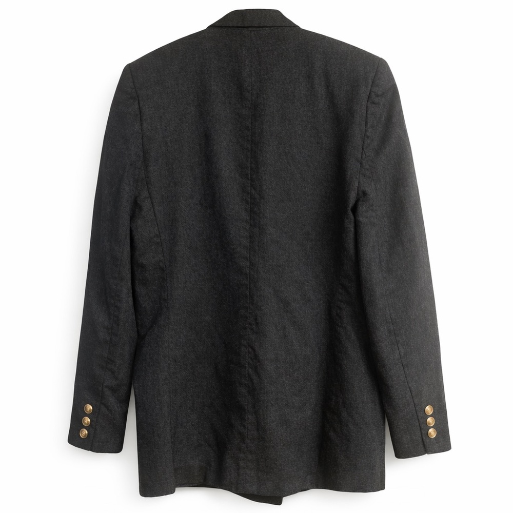Talbots Charcoal Gray Tuxedo Blazer Jacket Size 8 Gold Button Classic - Picture 2 of 3